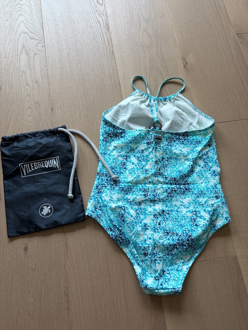 Swimsuit Vilebrequin Turquoise Floral Halter One-Piece
